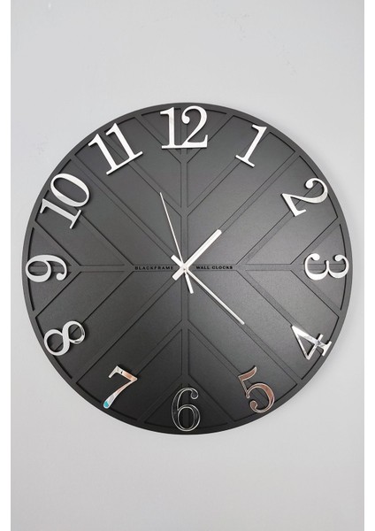 - Diagonal Lines - Siyah & Gümüş - 50CM Duvar Saati modelleri