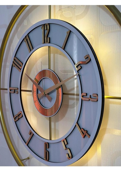 Metal Camlı Duvar Saati 60X80 cm Büyük Boy Işıklı Gerçek Cam Duvar Saati Modern Tasarım modelleri