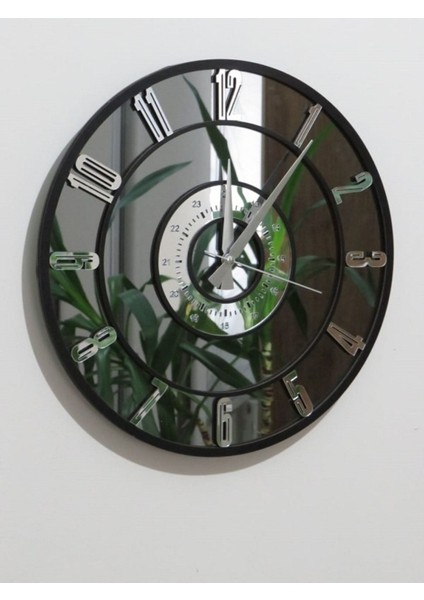 Aynalı Duvar Saati (Gerçek Ayna)