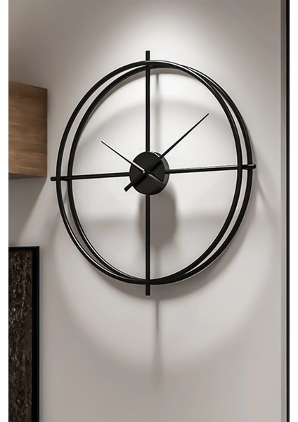 Ispanyol ve Iskandinav Tarzı Siyah Orta Boy, Ferforje Metal Minimalist Duvar Saati modelleri