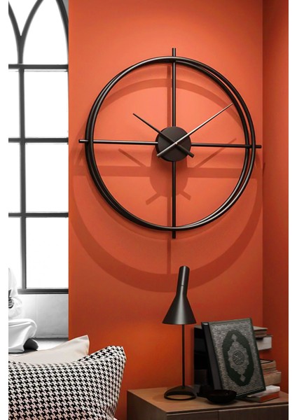Iskandinav Xxl 75 cm Siyah, Ispanyol ve Iskandinav Tarzı Ferforje Metal Minimalist Duvar Saati fiyatları