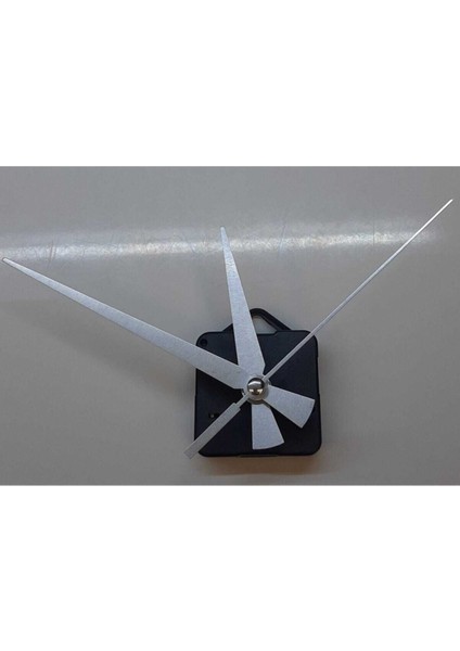 Askılı Sessiz Saat Mekanizması 16 mm Şaft, Gümüş Renk Akrep, Yelkovan, Saniye 10 cm 13 cm 15 cm