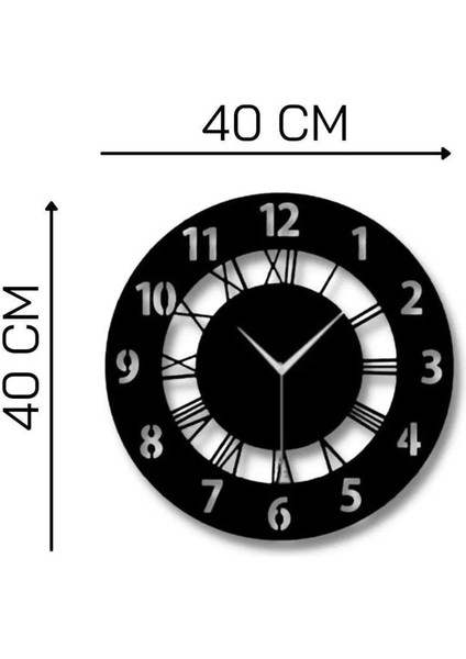 Siyah Ahşap Yuvarlak Roma Rakamlı Duvar Saati Salon Oturma Yatak Odası Ofis Için 40X40 Duvar Dekoru fiyatları