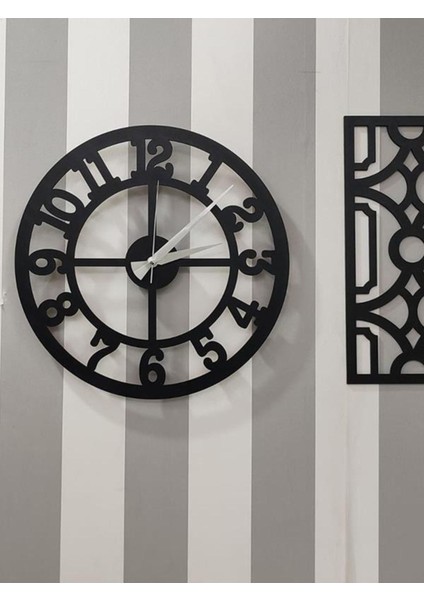Time Collection 3 Parça Fero Latin Rakamlı Dekoratif Duvar Saati (Siyah) fiyatları