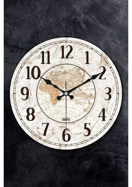 Dekoratif Gerçek Cam Bombe Sessiz Mekanizma Duvar Saati 36 cm