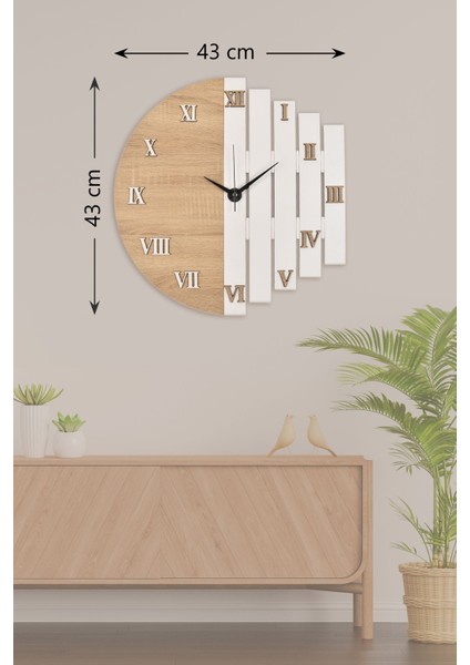 Ahşap Lazer Kesim Roma Rakamlı Duvar Saati 43 cm - Roma Rakamlı Ritim fiyatları
