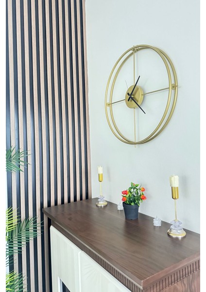 Ispanyol ve Iskandinav Tarzı Gold Orta Boy, Ferforje Metal Minimalist Duvar Saati modelleri