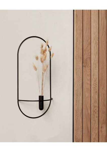 2 Li Siyah Oval Çiçeklik , Modern Dekoratif Metal Duvar Çiçeklik fiyatları