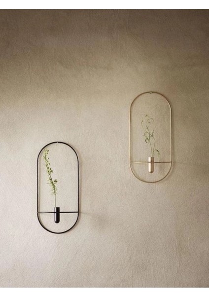 2 Li Siyah Oval Çiçeklik , Modern Dekoratif Metal Duvar Çiçeklik modelleri