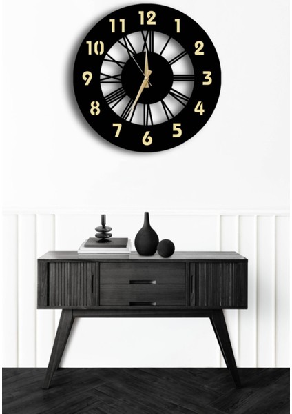 Dekoratif Gold Aynalı Duvar Saati 50X50CM + Yaşam Ağacı Tablo