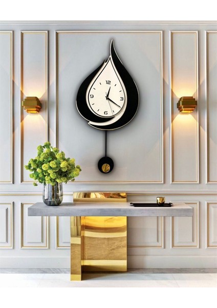 Retro Dmr Damla Model Sarkaçlı Saat,ahşap Duvar Saati, Duvar Saati, Ahşap Saat, Wooden Wall Clock A