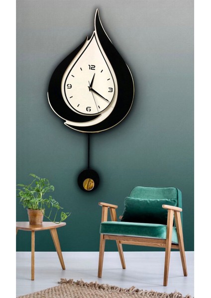 Retro Dmr Damla Model Sarkaçlı Saat,ahşap Duvar Saati, Duvar Saati, Ahşap Saat, Wooden Wall Clock A fırsatları