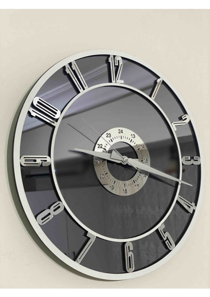 Dekoratif Cam Gerçek Ayna Duvar Saati 40CM