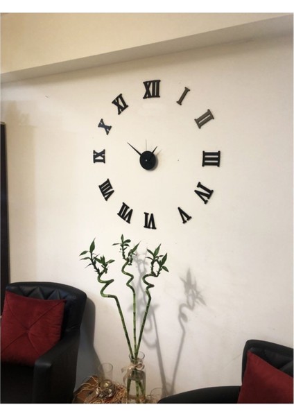 Kopya - Dekoratif Ahşap 3D Roma Rakamlı Duvar Saati Büyük Boy fiyatları
