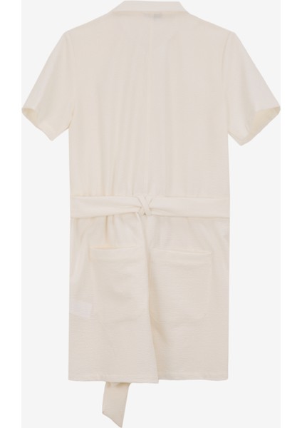 D5SL-TLM3615 Beyaz Relaxed Düz Kadın Tulum fiyatları