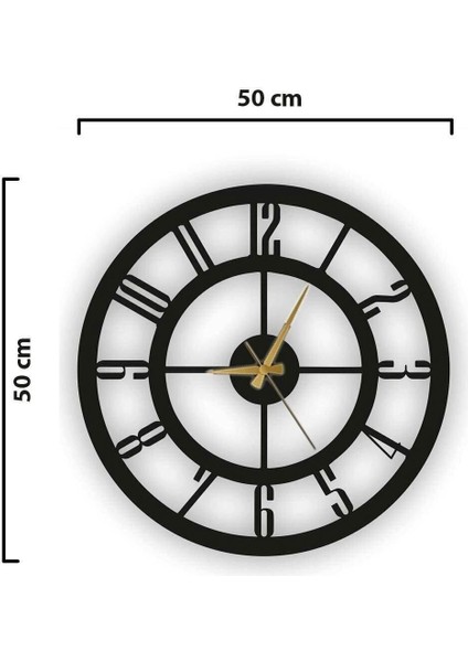 Metal Siyah Duvar Saati 50X50 cm fiyatları