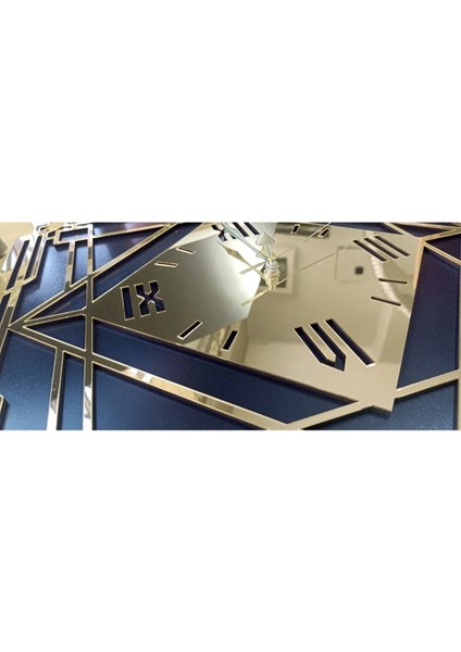 Roma Rakamlı Modern Klasik & Geometrik Tasarım Mdf Üzeri Gold Aynalı Pleksi 3lü Duvar Saat Seti fiyatları