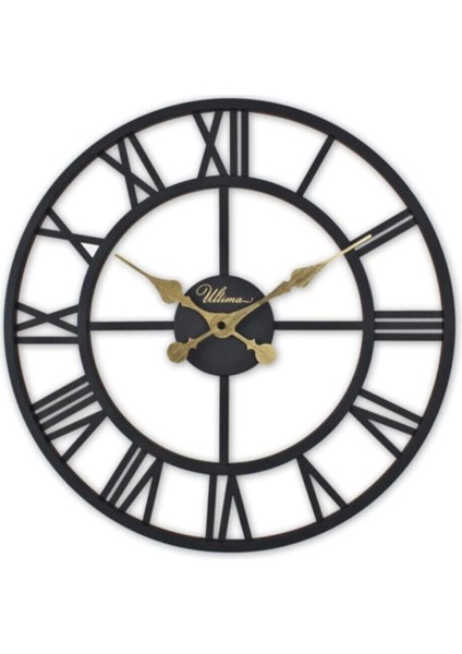 2654 B Ferforje 41 Cm. Iskelet Duvar Saati Siyah