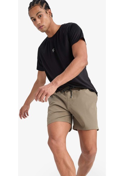 fit Baskılı Esnek Dokulu Kısa Boy Sporcu Deniz ŞORTU C5138AX25HS