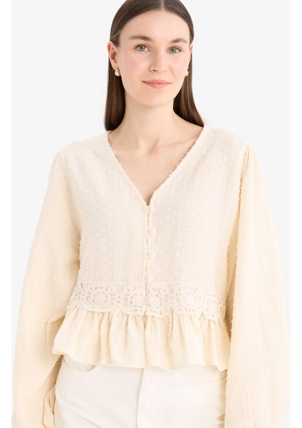 Regular Fit Müslin Uzun Kollu Tunik D4397AX25SP