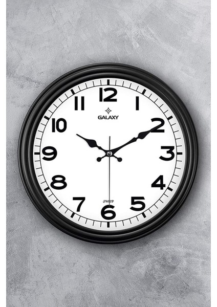 Dekoratif Gerçek Cam Sessiz Mekanizma Duvar Saati 31 cm