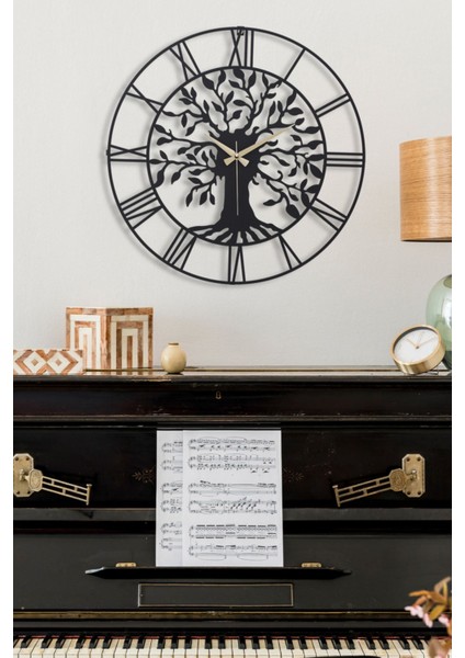 Duvar Saati 41CM Sessiz Siyah Metal Kasa Modern Şık Tasarım-Vita Yeni Koleksiyon 41 Siyah Mds-41 indirimleri