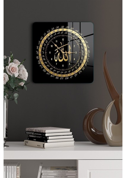 Cam Duvar Saati Kare 1033 30 x 30 cm