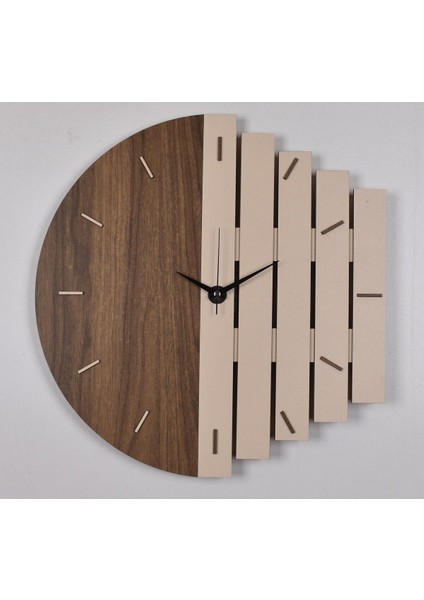 Dekoratif Ahşap Krem Duvar Saati 43 cm - Ritim fırsatları