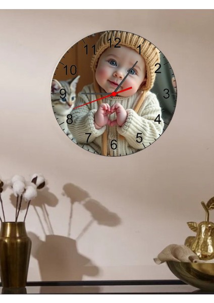 Kişiye Özel Ahşap Duvar Saati 29 x 29 cm