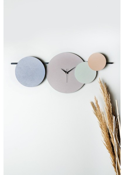 Muyika Maxico Metal 75-30CM Dekoratif Duvar Saati (Mavi-Lila-Yeşil-Kahve)) Mds-R