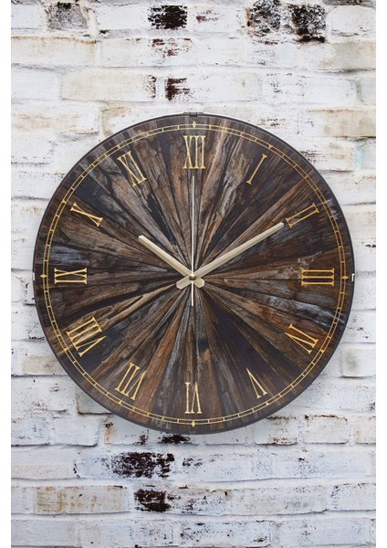 Muyika Oscurita Antica Roma Oval Ön Kısım Eskitme 36CM Duvar Saati Pds-36