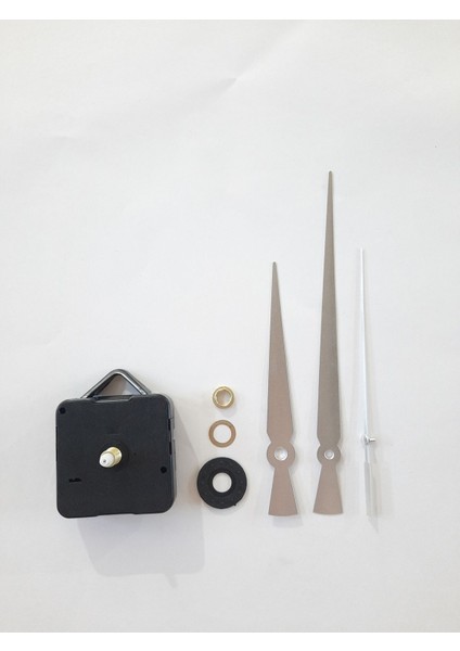 Büyük Boy Askı Aparatlı Sessiz Çalışan Saat Mekanizması Gümüş Renkli (AKREP:13CM, YELKOVAN:18CM) modelleri