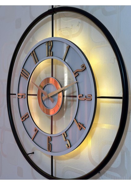 Metal Camlı Duvar Saati (60X80 cm Büyük Boy) Işıklı Gerçek Cam Duvar Saati Modern Tasarım modelleri