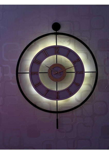Metal Camlı Duvar Saati (60X80 cm Büyük Boy) Işıklı Gerçek Cam Duvar Saati Modern Tasarım indirimleri