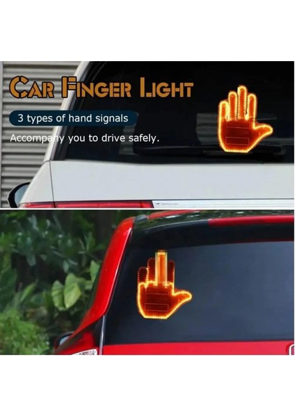 Parmak Işığı LED Araba Arka Pencere Burcu, Uzaktan Kumandalı Araba Parmak Hareketi Işığı, El Komik Araba Kamyon Araba Aksesuarları (Yurt Dışından) modelleri