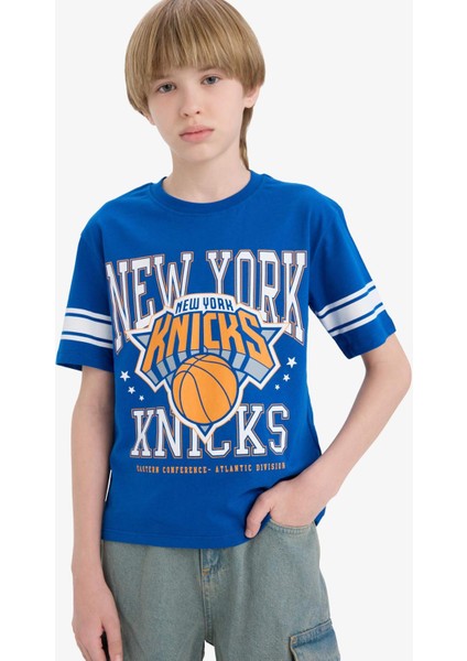 Erkek Çocuk NBA New York Knicks Bisiklet Yaka Kısa Kollu Tişört E4839A825SM