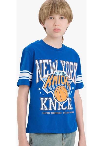 Erkek Çocuk NBA New York Knicks Bisiklet Yaka Kısa Kollu Tişört E4839A825SM