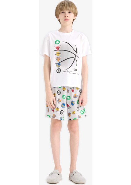 Erkek Çocuk NBA Current Teams Pijama Takımı Kısa Kollu Üst Şort E2700A825SM