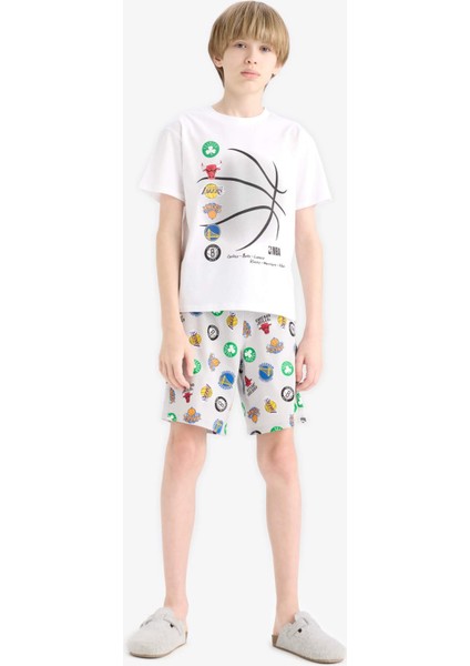 Erkek Çocuk NBA Current Teams Pijama Takımı Kısa Kollu Üst Şort E2700A825SM fırsatları