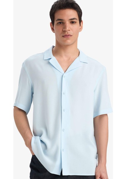 Regular Fit Apaş Yaka Yazlık Kısa Kollu Gömlek E2533AX25SM