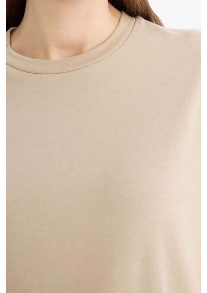 Regular Fit Bisiklet Yaka Basic Düz Uzun Kollu Tişört Tunik D4897AX25SM indirimleri