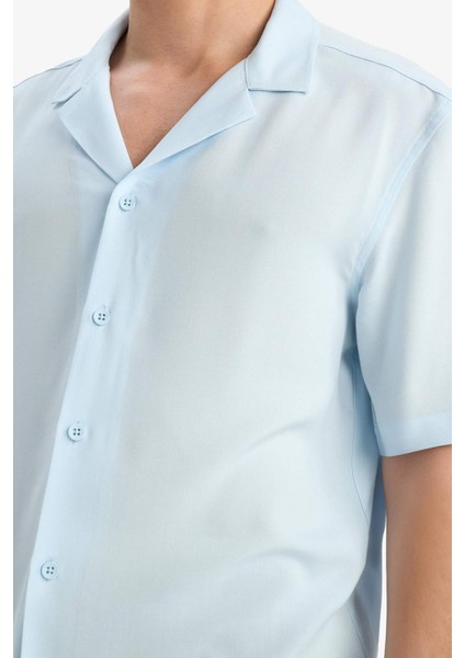 Regular Fit Apaş Yaka Yazlık Kısa Kollu Gömlek E2533AX25SM