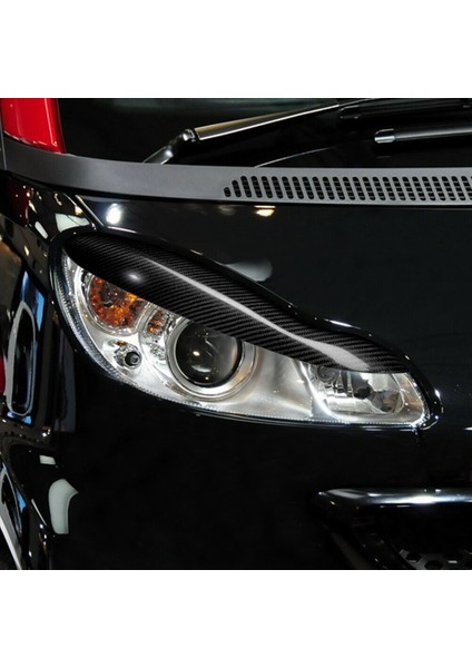 Araba Karbon Fiber Far Kaş Göz Kapağı Etiket Trim Mercedes-Benz Smart Fortwo W451 2007-2014 (Yurt Dışından) indirimleri