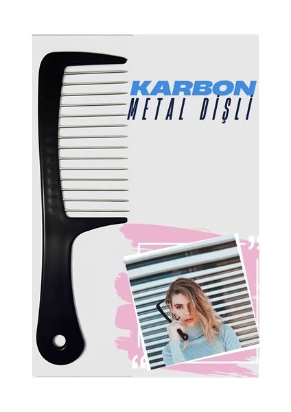 Metal Dişli Masaj Etkili Saç Açma Tarağı