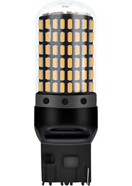 Araba 3014 144SMD Canbus T20 7440 W21W LED Ampuller Dönüş Sinyal Lambaları Park Freni Lambası Geri Vites Lambaları 6000K Sarı (Yurt Dışından)