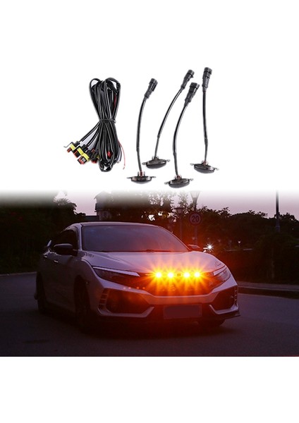 Araba LED Ön Izgara Füme Amber Işık Gündüz Farları Lamba Evrensel Pikap Suv Kamyon Sedan Için (Yurt Dışından) modelleri