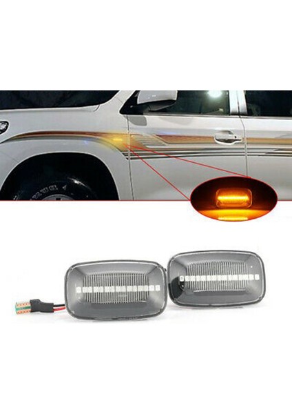 Toyota Land Cruiser Landcruiser 70 80 100 Serisi Için Dinamik LED Yan Işaret Çamurluk Işıkları Akan Dönüş Sinyal Lambası (Yurt Dışından) fiyatları