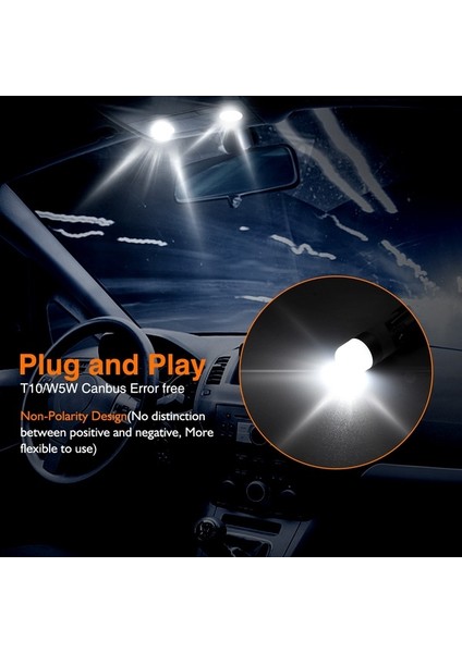 4x Hata T10 Ampul Canbus 3030 Smd LED Otopark Işığı Beyaz 6000K (Yurt Dışından) indirimleri