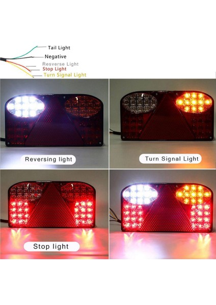 Adet 12V LED Araç Römorku Kamyon Kuyruk Lambası Arka Lambası Arka Işık Stop Fren Lambaları Dönüş Sinyali Van Kamyon Için (Yurt Dışından) modelleri