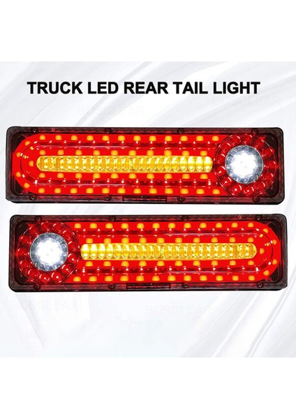 2 Adet 24V LED Dinamik Araba Kamyonet Arka Lambası Dönüş Sinyali Arka Gösterge Fren Lambaları Kamyonet Römork Van (41.5cm) (Yurt Dışından) fiyatları